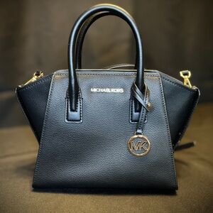 Michael Kors Black Satchel with Gold-Tone Hardware